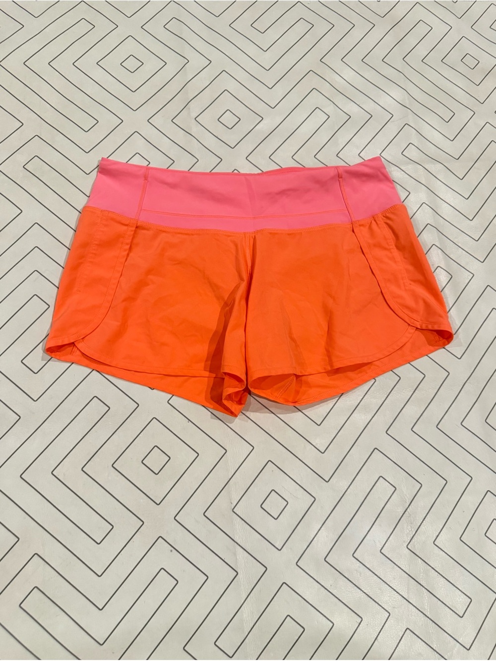 Lululemon Bright Orange Speed Shorts